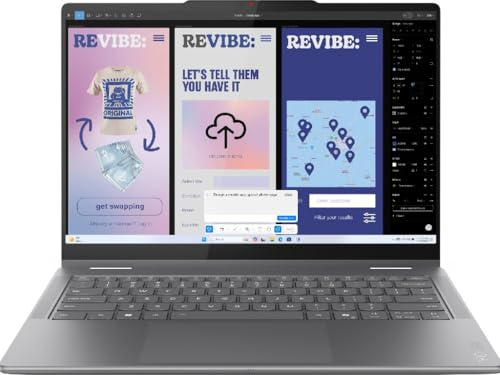 Lenovo Yoga 7 2-en-1 14ILL10 14 Ordinateur Portable AI IA, Intel Ultra 7 258V, 32GB RAM, 1TB M2 SSD, 3K 2880 x 1800, écran Tactile, sans Windows, Gris, Clavier AZERTY Francais
