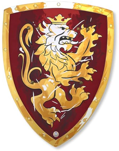Liontouch Edles Ritterschild für Kinder - 45 x 35 cm, Rot, ab 3 Jahren | Großes Schaumstoff-Schild für Jungen | Ritterkostüm-Zubehör für Rollenspiel, Verkleidung & mittelalterliche Abenteuer