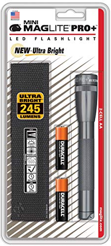 Mag-Lite Mini Pro+ LED Taschenlampe, 245 Lumen, ANSI Standard getest, titan-grau SP+P09H