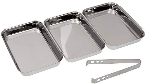 GRÄWE Panier-Set, 4-teilig, 3X Edelstahl-Schalen zum Panieren inkl. Zange