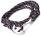 Unendlich U Hope, braccialetto intrecciato in corda di nylon, multistrato, con ciondolo a forma di ancora, confezione da 1 o da 5 e base metal, colore: Nero , cod. B2352-black