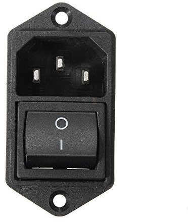 1Pcs 10A 250V 3Pin Iec320 C14 Módulo De Entrada Enchufe Fusible Con Interruptor Macho Power Socket-Negro
