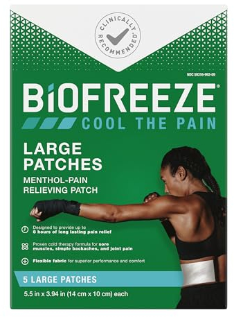 Biofreeze Patch zur Schmerzlinderung, groß, 5 Patches