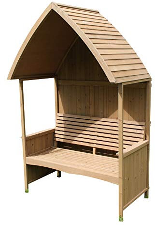 Garden Arbour with Integral Garden Bench (Natural)