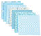 Baumwollstoff Stoffpaket für Patchwork DIY Patchwork Stoffe 7 Stücke Kleine Blume Muster Baumwolltuch (Blau,25cm)