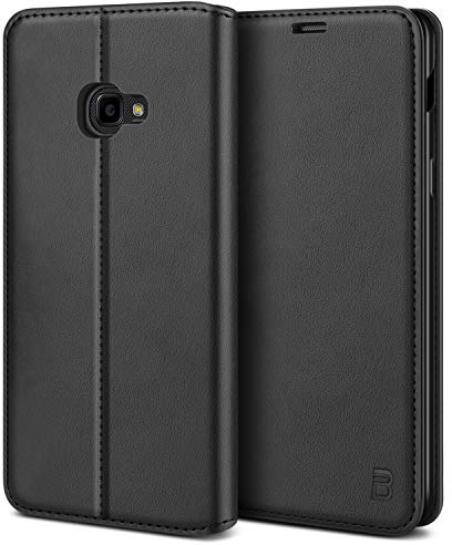 BEZ Handyhülle für Xcover 4 Hülle, Xcover 4S Hülle Premium Tasche Kompatibel für Samsung Xcover 4 4S, Tasche Case Schutzhüllen aus Klappetui mit Kreditkartenhaltern, Ständer, Magnetverschluss, Schwarz