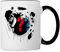 Spreadshirt Die Drei Fragezeichen Logo Brust Tasse Zweifarbig, One size, Weiß/Schwarz