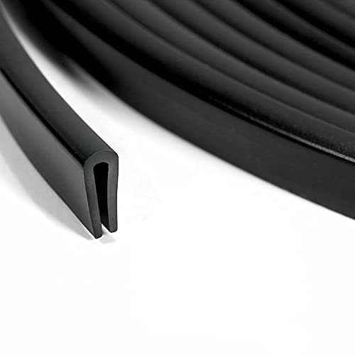 Tintvent Gummi-Kantenverkleidung, schwarz, U-Kanal, PVC-Kunststoff, Metall-Kantenschutz passend für 0,4 cm, 3 m (100 Zoll)
