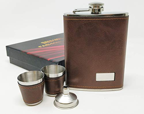 Men Gift Set: JRose Collections Premium Hip Flask with Funnel & Shot Cups - Perfect Drinking Gifts for Men! JR1363