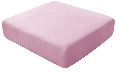 BXFUL Sofa-Sitzkissenbezüge, Sofakissen-Bezüge Stretch-Samt, Couchkissen-Bezüge Ersatz für individuelle Kissen mit elastischem Stoff (Großer 1-Sitzer,Rose)