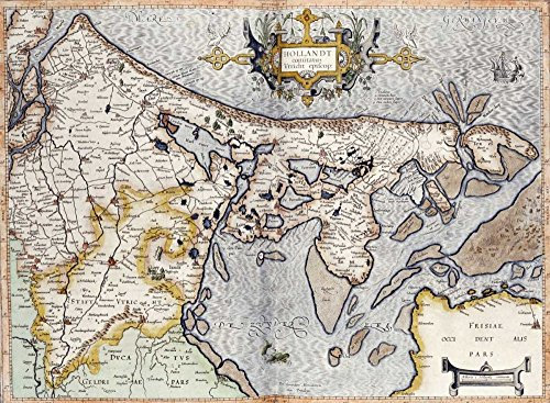 Bild auf gerollter Leinwand, Karte von Holland Mercator Rumold – Europäische horizontale Kunstdruck, Karten, Europa, Karten, Niederlande, Karten, Leinwand, Kunstdruck, 21_X_30_in