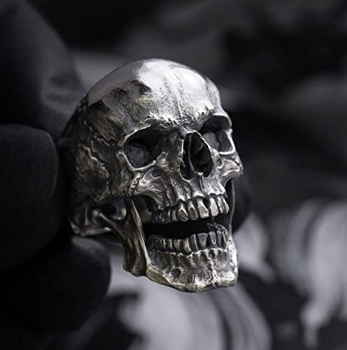 SALAN Gothic Herren Schwarz Totenkopf Ring 316l Edelstahl Ring Motorrad Band Biker Party Modeschmuck Männlich