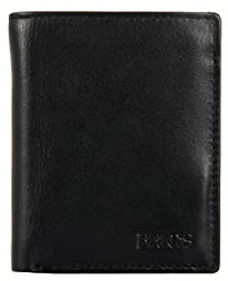 Bric's Bernina Portacarte Uomo Verticale in Pelle con Protezione RFID, Scomparto Banconote e 12 Tasche Porta Carte, Dimensione 9,5 x 8 x 2 Cm, Nero