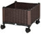 Outsunny Jardinière sur roulettes dim. 40L x 40l x 31H cm Insert d'irrigation Plastique Imitation rotin tressé Chocolat