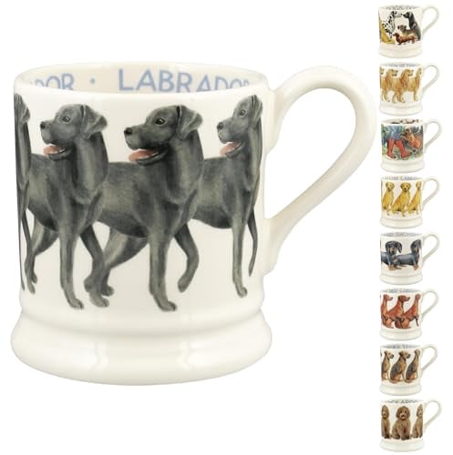 Emma Bridgewater Large Mug 1/2 Pint, Ceramic Coffee Mug Large - Stoneware Mug, Cappuccino, Latte, Coffee, Tea Cup - Beautiful Mugs, Birthday Gift - Coffee Mug Black Labrador