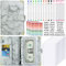 A6 Binder Budget Planner Deutsch: Geld Organizer Budget Planer mit 12 Binder Taschen, 12 Budgetblätter Deutsch, Etikettenaufklebern Sparbuch für Reisen,Tagebuch und Geschenk (Marmor Grau)