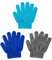 3 Paar Winter Kinder Gestrickte Handschuhe Kinder Strickhandschuhe Elastische Fäustlinge (Grau, Himmelblau, Seeblau, M)