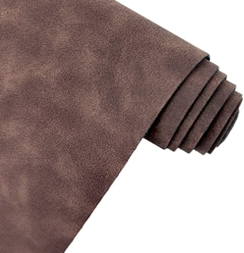 XHT Weiches Kunstleder, 30 x 135 cm, mattiertes Kunstleder, zum Nähen und Basteln, matt weiches Wildleder, Dunkelbraun