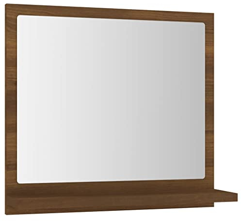 vidaXL Badspiegel, Spiegel Wandmontage, Wandspiegel für Badezimmer, Badezimmerspiegel Kosmetikspiegel Badmöbel, Braun Eichen-Optik Holzwerkstoff
