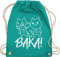 Turnbeutel Rucksack - Anime Geschenke - Baka! mit Katzen - weiß - Unisize - Türkis - sportbeutel baumwolle katzenmotive geschenk stoffbeutel kordelzug katzenliebhaberin sporttasche katzenmotiv