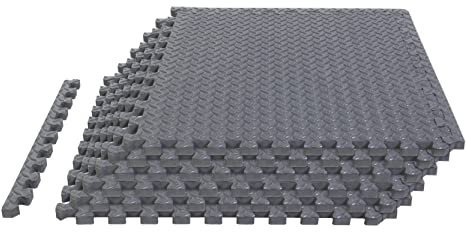 BIG RED ARPM002GY ineinandergreifende Schaumstoffmatte, Schutzmatte, Übung, Workout, Puzzle, Bodenmatte, Fliesen für Zuhause, Fitnessstudio-Ausrüstung – 6 Teile, 6 Quadratmeter, Grau