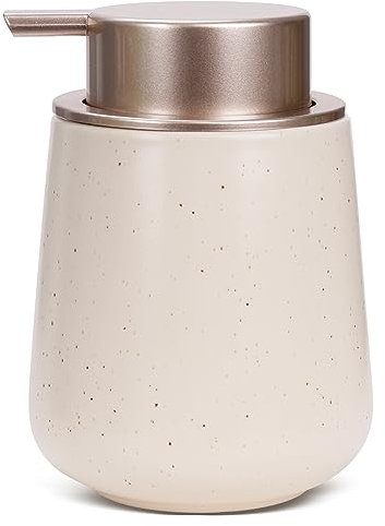 BosilunLife Ceramic Dish Soap Dispenser for Bathroom 12ounce Refillable Liquid Hand Soap Dispenser for Essential Oil, Lotion Dispenser with Pump(Liquid, Beige)