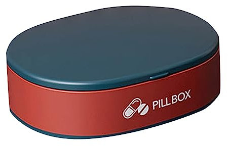 Reise Pillenbox Kunststoff Pillen-Organizer 6 Fächer Tragbare Pillendose Vitamindose Vitamin-Behälter Mini Tablettendose Tablettenbox Medikamentenbox (Rot)