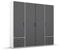 Rauch Möbel Voyager Schrank Kleiderschrank Drehtürenschrank, Graumetallic/Alpinweiß, Schwarz, 4-türig mit 4 Schubladen, inklusive 1 Kleiderstange, 5 Einlegeböden BxHxT 187x194x53 cm