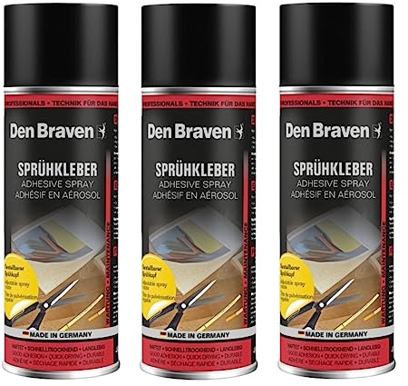 Colle en spray extra forte pour bricolage et industrie - Spray adhésif pour mousse, bois, tissu, cuir, feutre, etc. - Tête de pulvérisation réglable - Boîte de 500 ml (3)