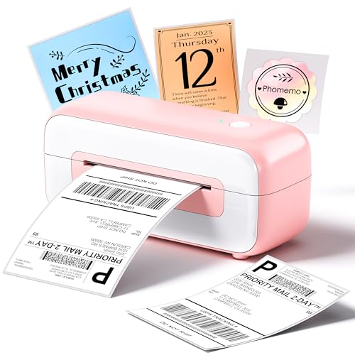 Phomemo PM246S Etikettendrucker DHL,Thermodrucker 4x6,Thermo-Versandetiketten Drucker,DHL Bluetooth Etikettendrucker für Kleinunternehmen,DHL Labeldrucker for Amazon,Ebay,FedEx,UPS(Rosa)