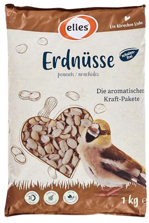 Elles Erdnüsse für Wildvögel 15 x 1kg I 100% natürlich I Schalenfrei & aromatisch I Energiereiche Ganzjahresfütterung