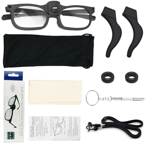 Boyigog Lupenbrille,300% Vergrößerungsbrille, Lupenbrille mit Licht Testsieger, Lese Lupenbrille für Anti-Blaulicht für Enge Arbeit, Hobbys, Lesen, Handwerk