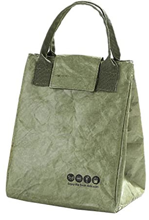 Thermo-Papier-Lunch-Tasche, Kühltasche, isolierte Box, Damen, wiederverwendbar, Snack-Tasche, Grün, 20 x 16 x 26 cm