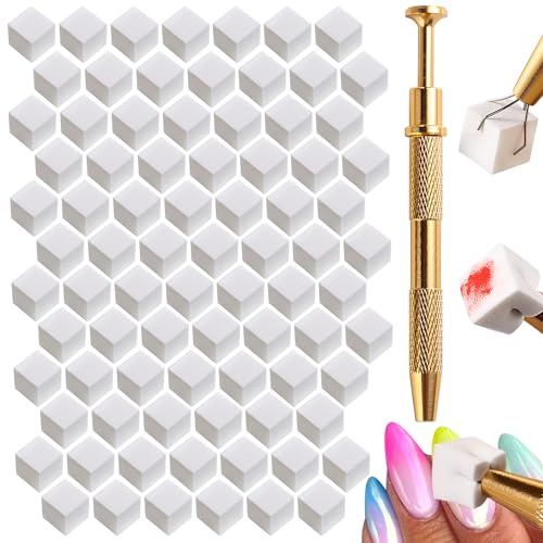 FSpronail 150 Stück Mini-Nagelschwämme für Ombre mit Greifstift