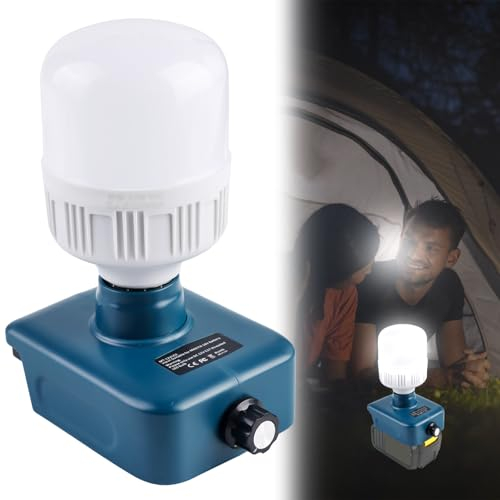 LED Akku Lampe für Makita 18V, 12W Kabellose LED Arbeitsleuchte, Multifunktionales LED Strahler, Baustellen Lampe, Tragbares Flutlichter, Taschenlampe für Wartungsarbeiten, Camping