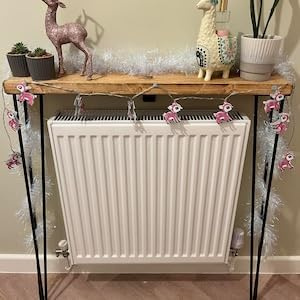 Urban Reclamation Buttermere Rustic Console Table with Hairpin Legs | Reclaimed Scaffold Board Hallway Table | Handmade Radiator Cover Made from Solid Wood (Old Pine, 60cm)