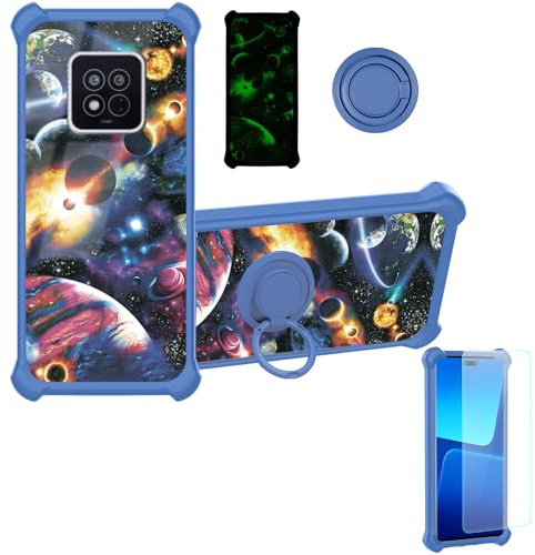 Aroepurt hülle Kompatibel Für Agm X6 Zero Hülle Case Handyhülle Schutzhülle Cover [Mit 9H Härte HD Schutzfolie] PC + Silikon Ständer YGL-XQ