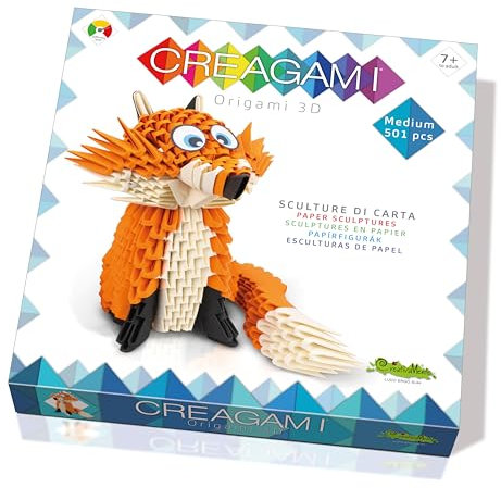 Creagami 3178728 Origami 3D, Papierskulptur Fuchs, Bastelset für Erwachsene und Kinder ab 7 Jahren, 501 Teile