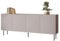 Mirjan24 Kommode Likade 200 4D mit 4 Türen, innen 8 Fächer, gefräster Front, Ohne Griffe, Metallfüße, Highboard, Anrichte, Sideboard, Mehrzweckschrank (Cashmere)