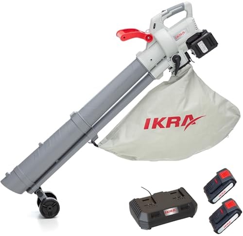 IKRA 3in1 aspiratore soffiatore a batteria IALS 2-20 con 2 batterie ricaricabili e doppio caricabatterie rapido