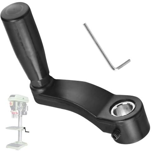 Drill Press Table Elevation Crank Handle P/N 1344258 for Delta drill Press Table, having a 14.5 mm (9/16) diameter elevating shaft and 6 swing