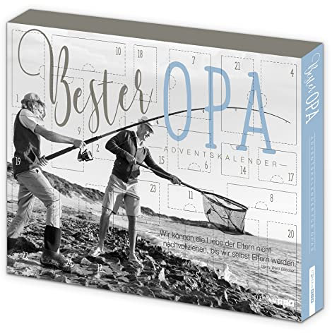 itenga Adventskalender gefüllt mit 24 Überraschungen passend für Männer Frauen Mama Papa Oma Opa (Bester Opa)