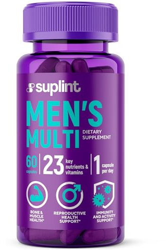 Multivitamines Homme – Complément Alimentaire Complet avec Vitamine A C D E B12, Zinc et Minéraux | Vitamines et Minéraux pour le Bien-Être Masculin | 60 Gélules Sans Gluten, Sans OGM