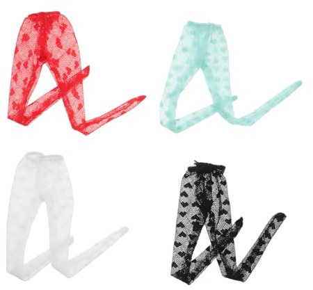 Generisch 4 Stücke Kleine Puppe Socken Puppe Dekorative Socken Puppe Kostüm Ersatz Zubehör Puppe Spitze Strümpfe Puppe Strumpfhosen Puppe Dekore