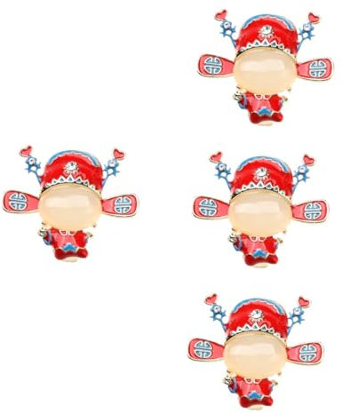 Holibanna 4pièces Broche Émail Chinoise Figurine Élégante Forme De Chapeau Accessoire De Mode Pour Femme Pour Vêtements Écharpes Et