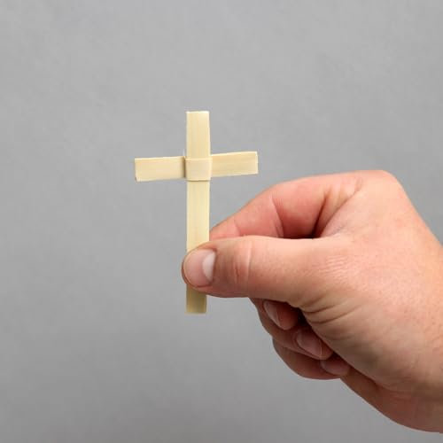 Mini Palm Crosses – Pack of 5 Handmade Dried Palm Leaf Crosses for Palm Sunday, Religious Events, Church Services, Catholic Schools, and Spiritual Keepsakes