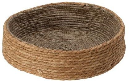 Jack Stonehouse Natural Woven Wicker Pet Bed Nest | Round Donut Beds For Cats, Dogs, Kittens, Puppies | Soft Cotton Inside For Cosy Sleeping | Scratch Resistant Basket for Small Pets (DIA: 45cm)