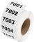 QUARKZMAN 1 Rolle Zahlen Aufkleber, 7001-8000 Number Stickers Nummern Aufkleber Selbstklebende Zahlen Klein 7 * 10mm Weiß