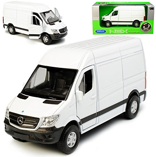 Welly Mercedes-B Sprinter W906 Kasten Transporter Weiss Modell 2006 Ab Facelift 2013 ca 1/43 1/36-1/46 Modell Auto mit individiuellem Wunschkennzeichen