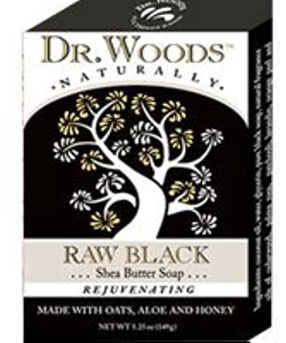 Pack of 2 x Dr. Woods Bar Soap Raw Black - 5.25 oz